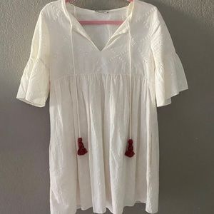 Zara White Babydoll Dress